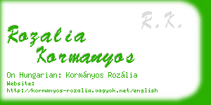 rozalia kormanyos business card